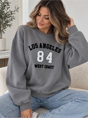 Los Angeles 84 West Coast Gray Pullover Sweatshirt Sz XL